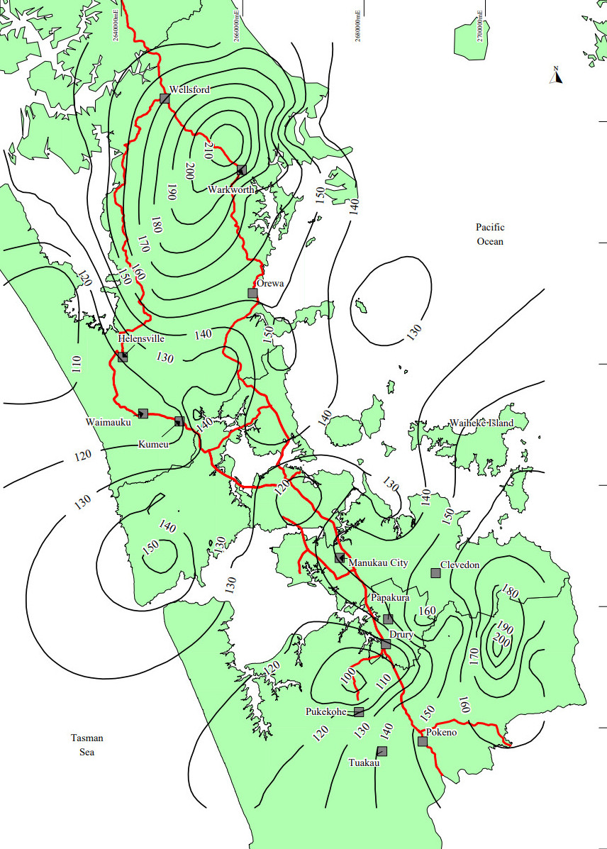 Figure 1: TP108 10-Year Rainfall Map